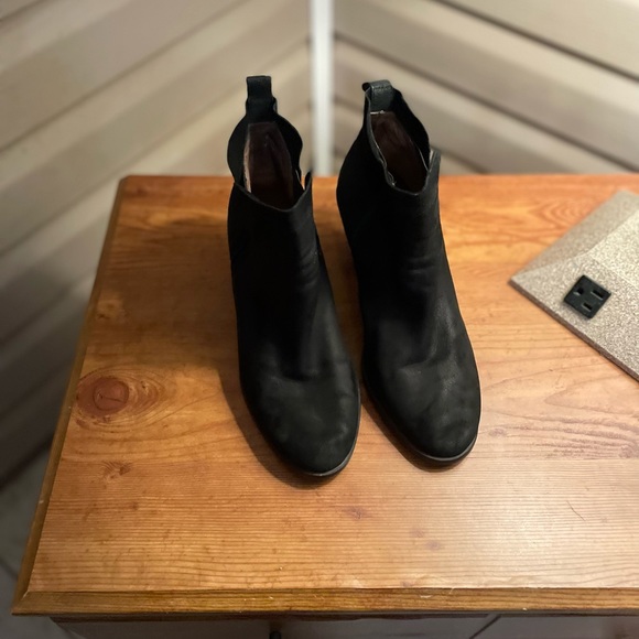 Lucky Brand black booties sz 7.5 medium clog ankle heels black exterior - Picture 12 of 13